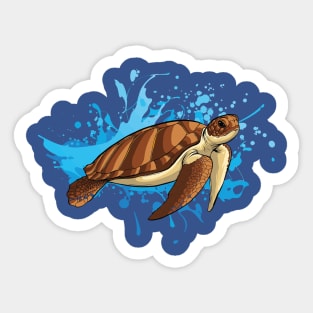 Ocean Wanderer: Colorful Sea Turtle Sticker